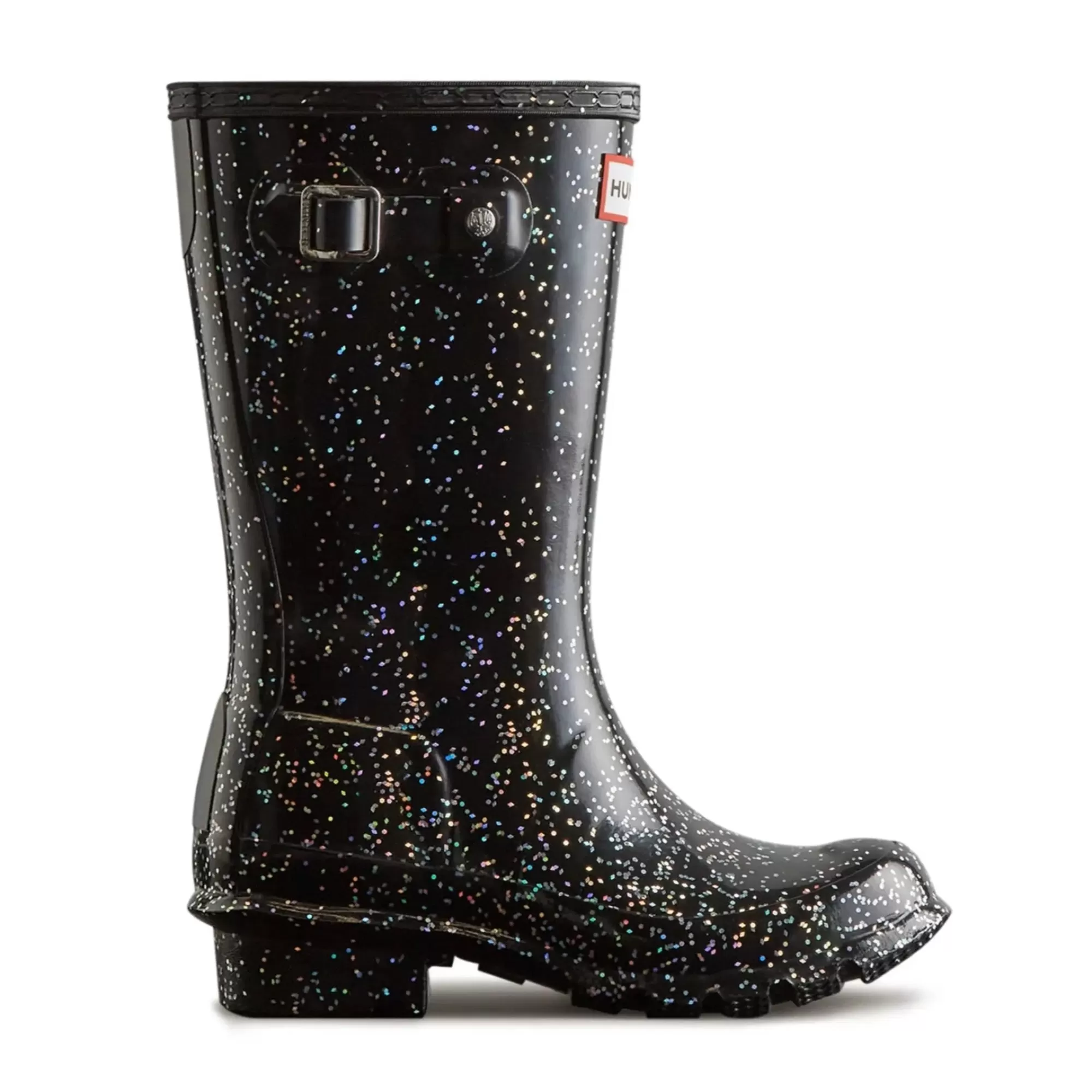 Hunter Big Kids Original Giant Glitter Rain Boots Black Flash Sale