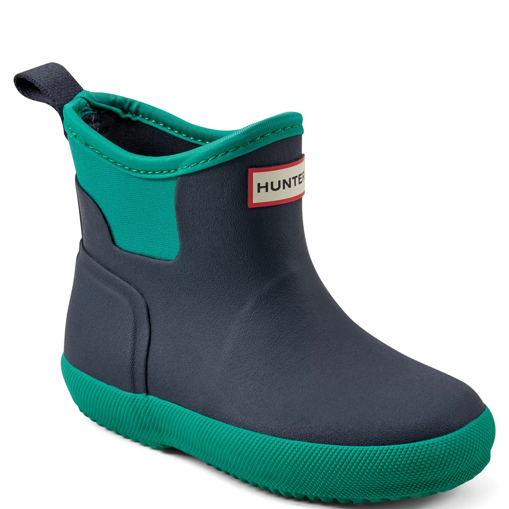 Hunter Little Kids Finley Pull On Waterproof Rain Boots Navy/Green Online